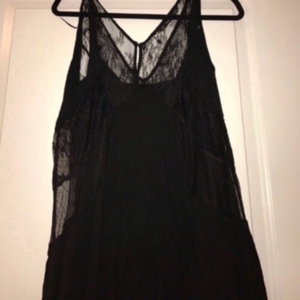 Black Zara Lace Dress with Attached Black Slip - Picture 5 of 8